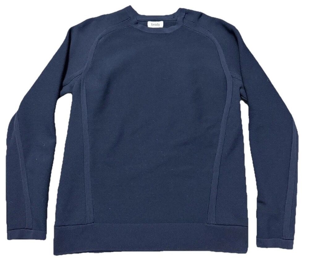 Brady Live Mens Medium Navy Knit Long Sleeve Pullover Sweater Tom Brady